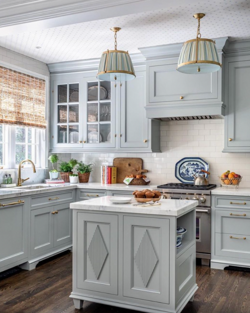 light blue kitchen cabinets