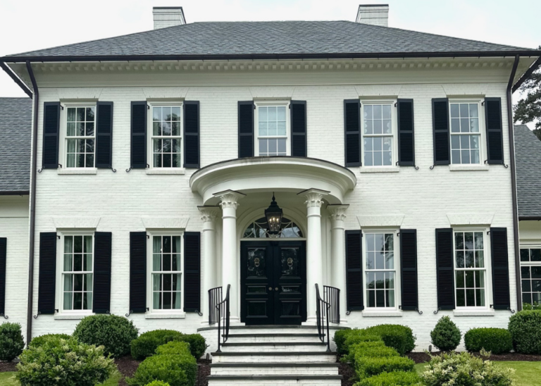 classic raleigh home exterior white brick