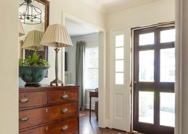 bowfront chest traditional entryway